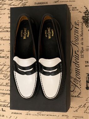 G.H. Bass & Co. Black and White Women’s Penny Loafers
